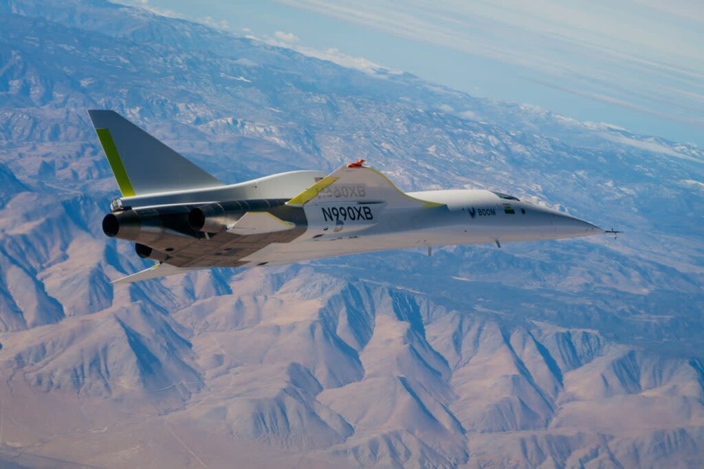 Boom Supersonic’s XB-1 aircraft is aiming to break Mach 1.1 speed today (28 January) (Boom Supersonic)