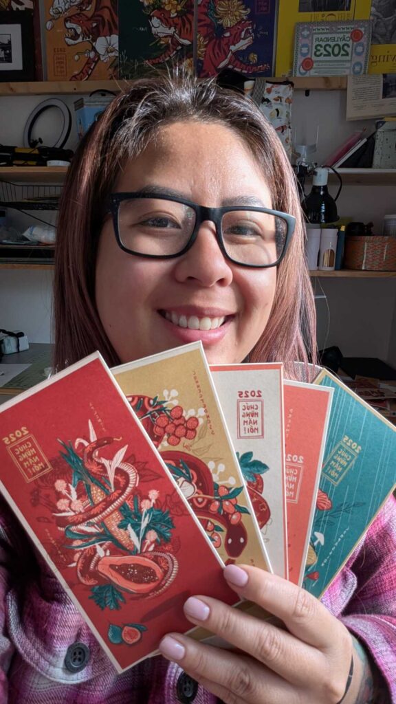 Stacy Nguyen is an artist who creates new Vietnamese lucky envelopes for the Lunar New Year each year.