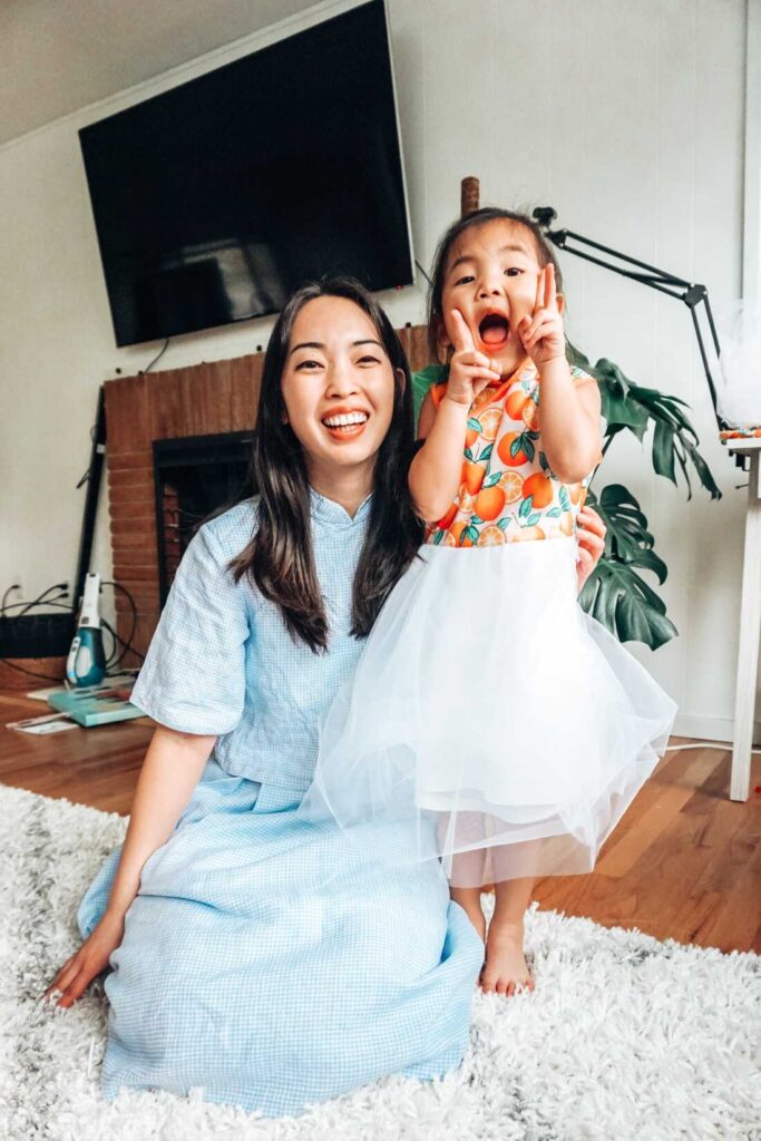 Kristen Morita dresses her and her daughter up in traditional and modern Chinese cheongsam.