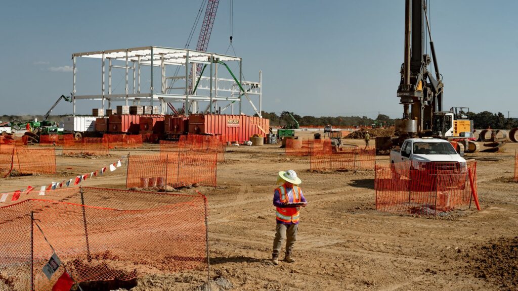 The Ford Motor Co. and SK Innovation Co. electric vehicle and battery manufacturing complex under construction near Stanton, Tennessee.