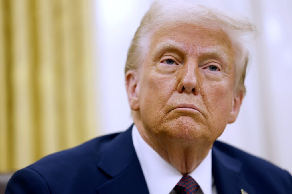 President Trump is seen here after signing a range of executive orders on Jan. 23.