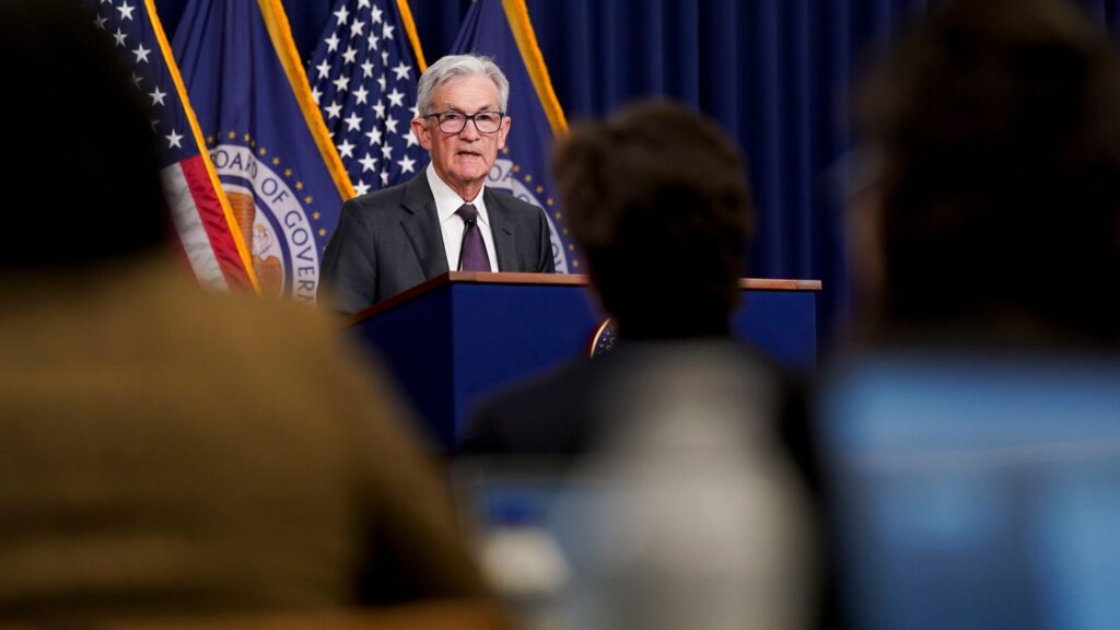 Federal Reserve Chair Jerome Powell speaks during a news conference in Washington, DC, on Wednesday, January 29.