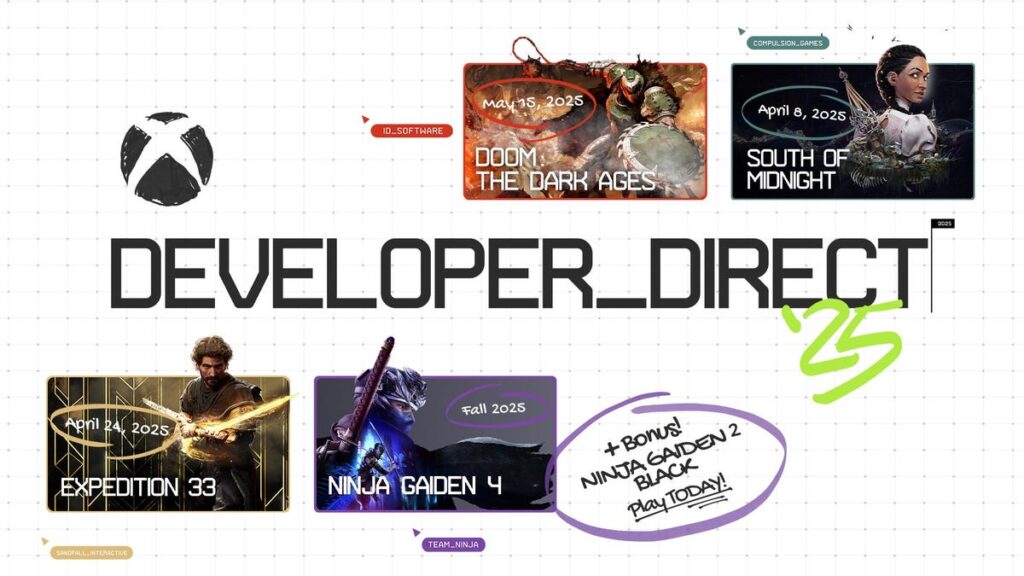 collage of games shown at the xbox devleoper direct