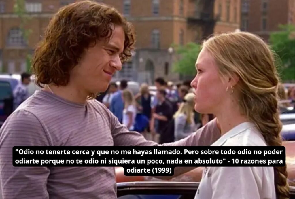 "Odio no tenerte cerca y que no me hayas llamado. Pero sobre todo odio no poder odiarte porque no te odio ni siquiera un poco, nada en absoluto" - 10 razones para odiarte (1999) (Foto: Canva.com / Noé Yactayo)