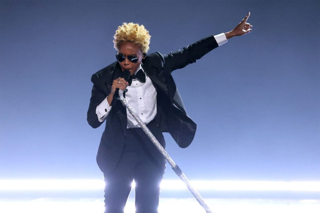 Janelle Monae performs on stage during the 67th Annual Grammy Awards at the Crypto.com Arena in Los Angeles on February 2, 2025