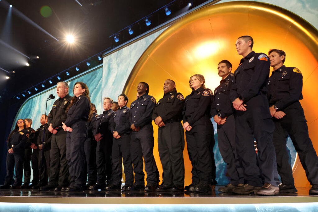 Members of the Los Angeles County Fire Department