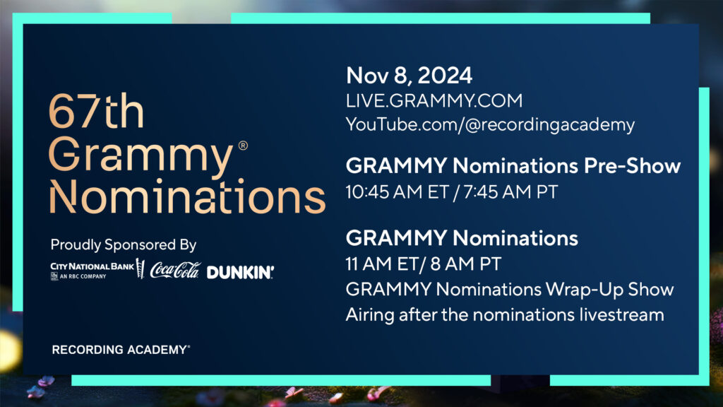 2025 GRAMMY Nominations Coming Friday Nov. 8, 2024