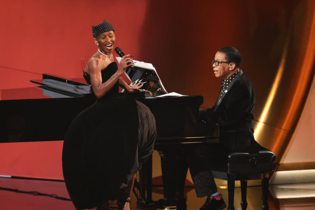 Cynthia Erivo, left, Herbie Hancock