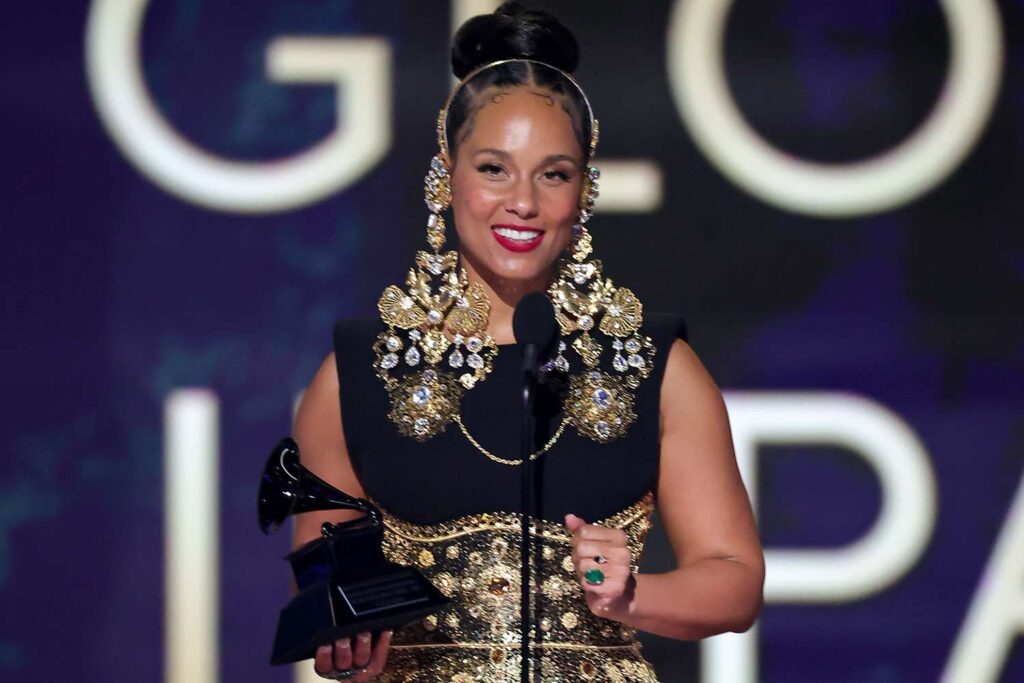 Alicia Keys accepts the Dr. Dre Global Impact Award onstage during the 67th Annual GRAMMY Awards at Crypto.com Arena on February 02, 2025 in Los Angeles, California