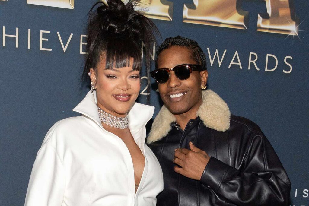 Rihanna and A$AP Rocky attend the 38th Annual Footwear News Achievement Awards