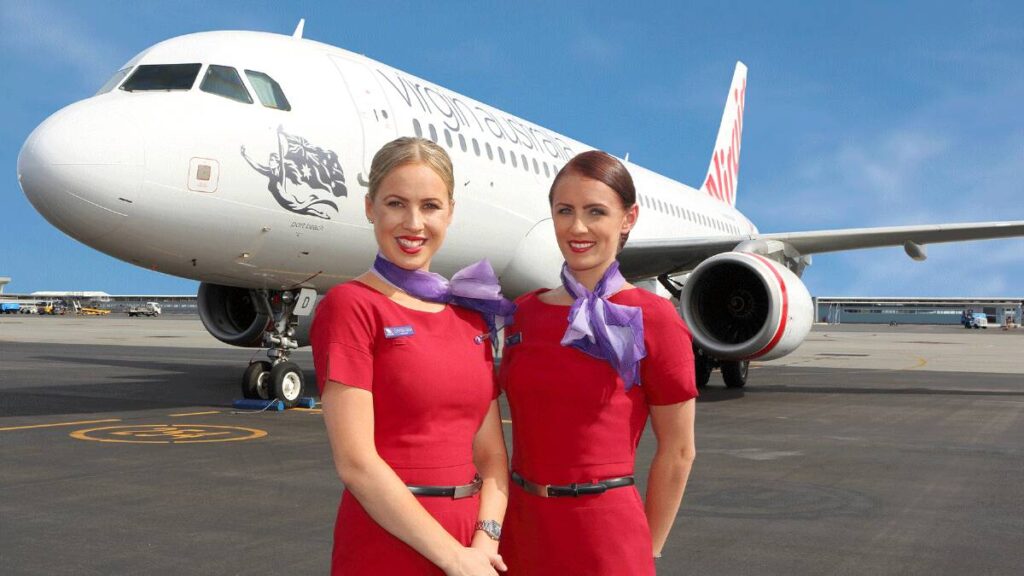 Virgin Australia cabin crew members.